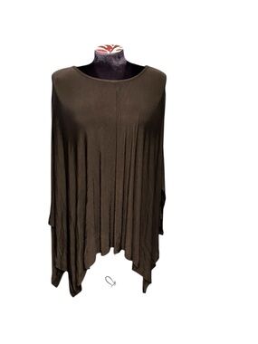 Lavender Brown Green Sheer Flowy Tunic Top Size Small